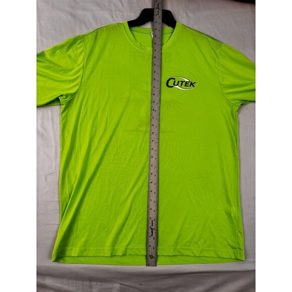 Sport-Tek Men’s Large Bright Green CUTEK Staff T-Shirt Monkey Logo - Picture 4 of 6